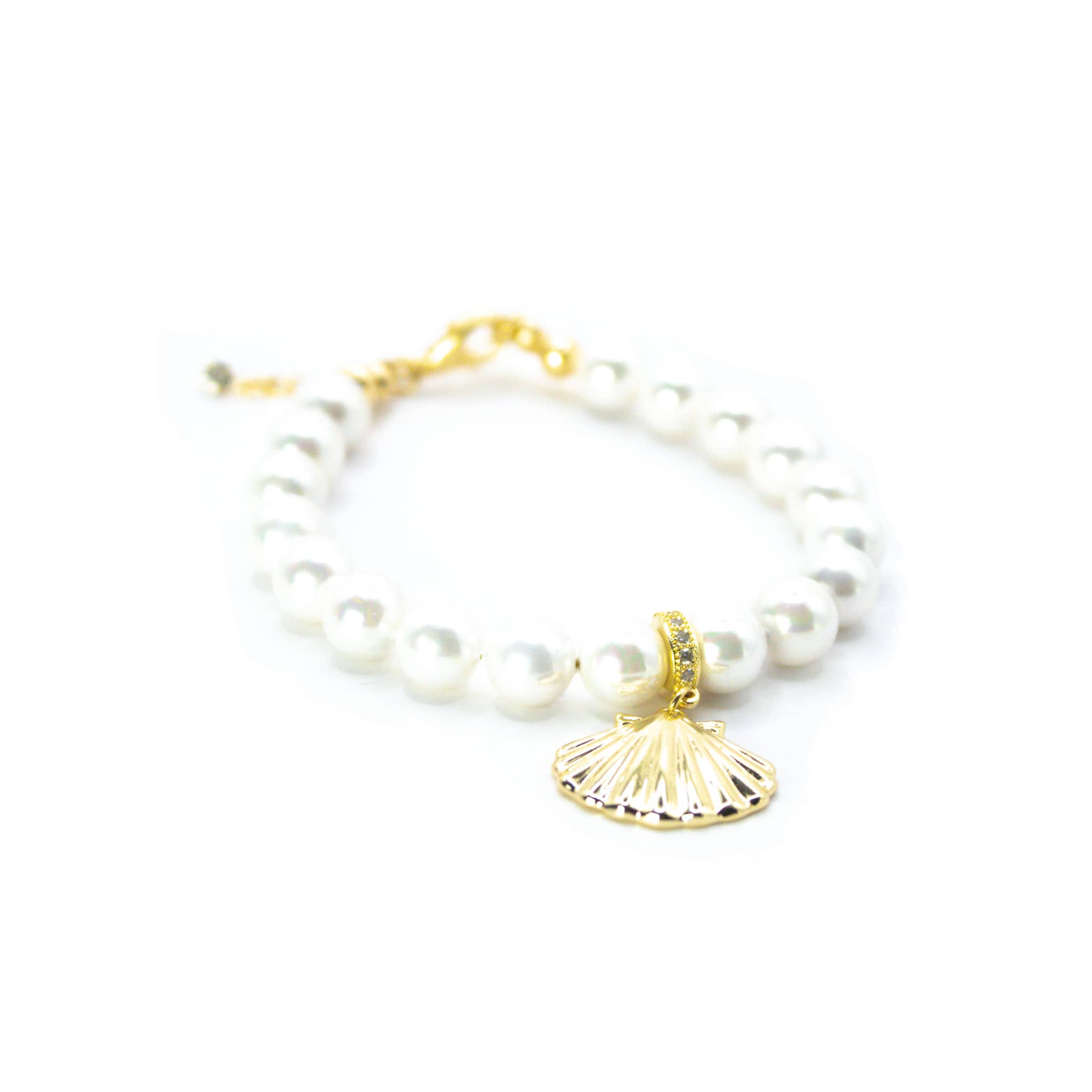 Pulsera Mar de Perlas Baño en Oro